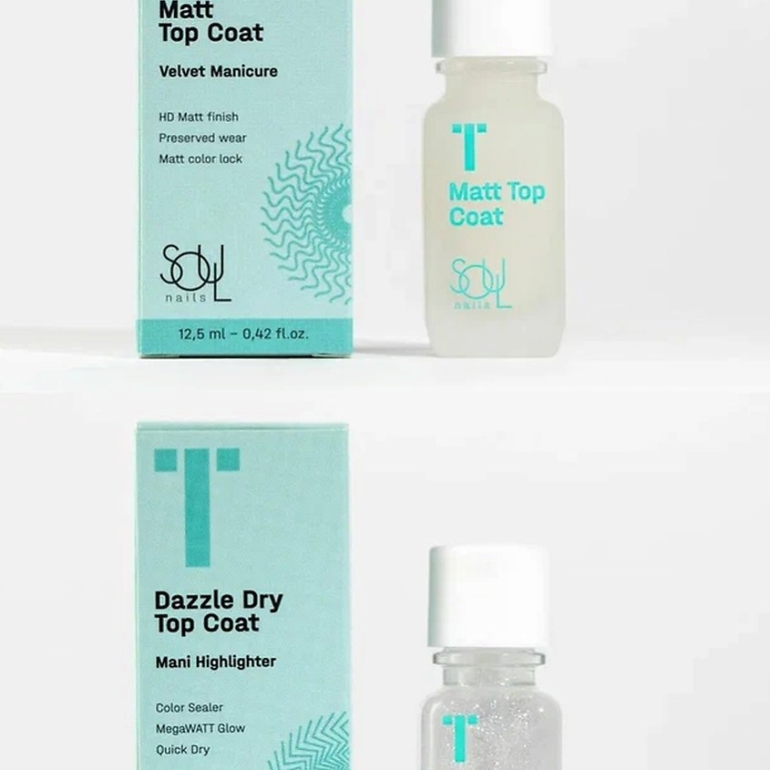SOULNAILS Набор SOUL Dazzle Dry + Matt Top Coats – фото 2