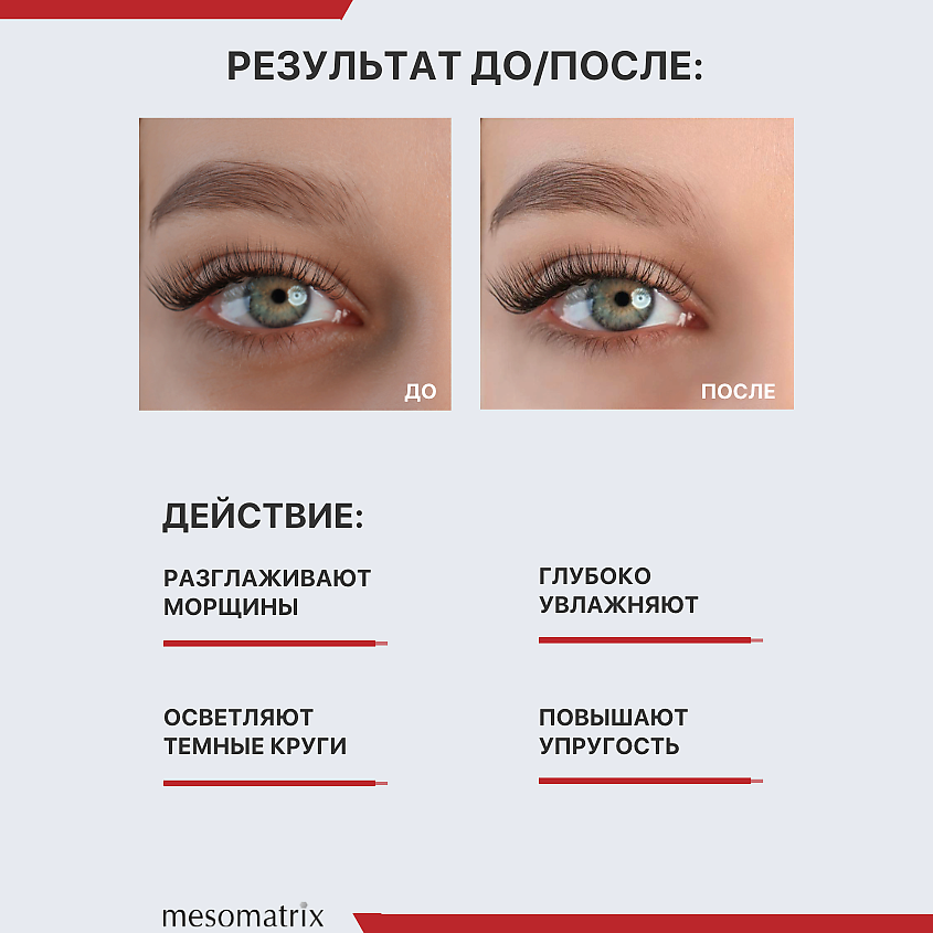 MESOMATRIX Пептидные антивозрастные патчи для век с лифтинг-эффектом EYE LIFT PEPTIDE – фото 3
