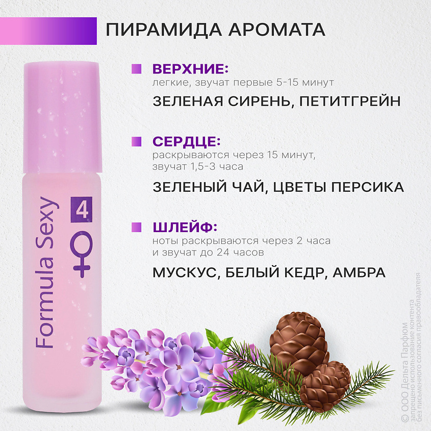 FORMULA SEXY Набор парфюмерных масел для тела с феромонами Формула Секси  №1, №2, №3, №4 – фото 3