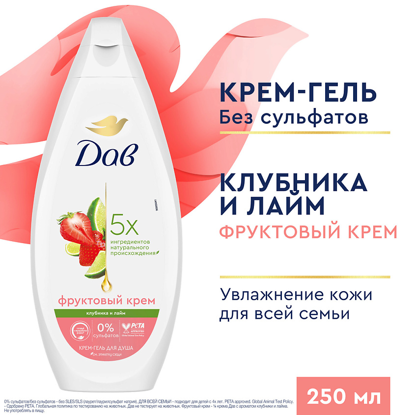 ДАВ Гель-крем для душа ДЛЯ ВСЕЙ СЕМЬИ КЛУБНИКА И ЛАЙМ – фото 5