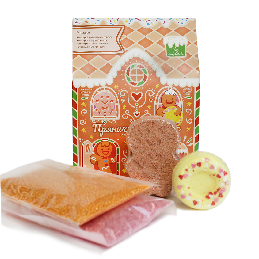 LABORATORY KATRIN Подарочный набор Candy bath bar "Пряничный домик" бомбочки и соль – фото 10