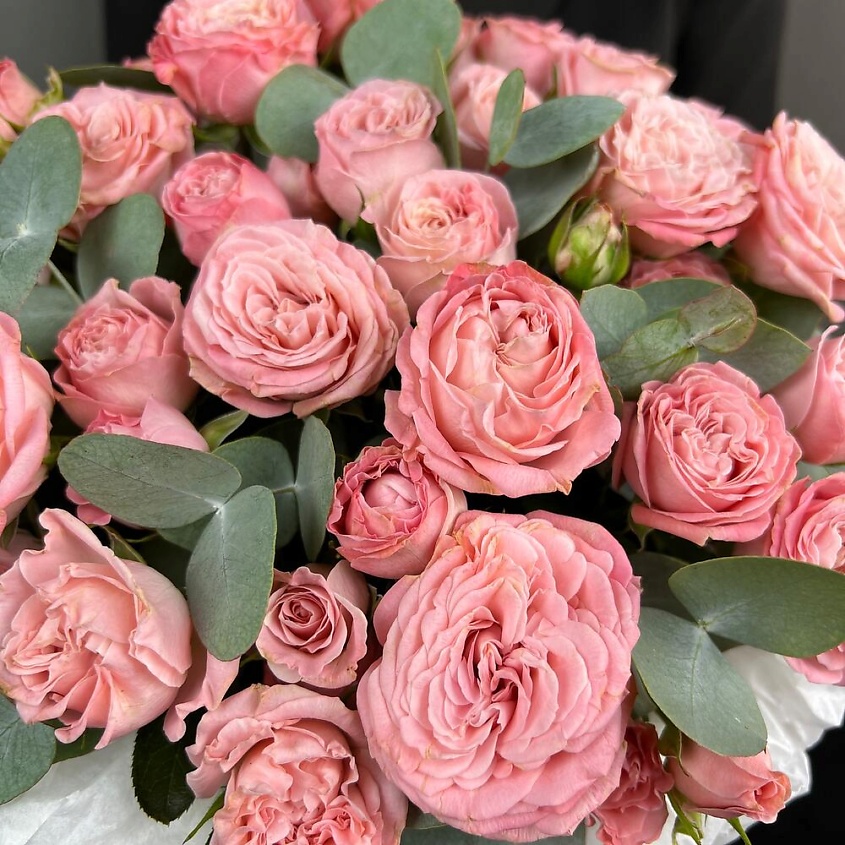 ART FLORA Коробочка с пионовидной розой и эвкалиптом – фото 2