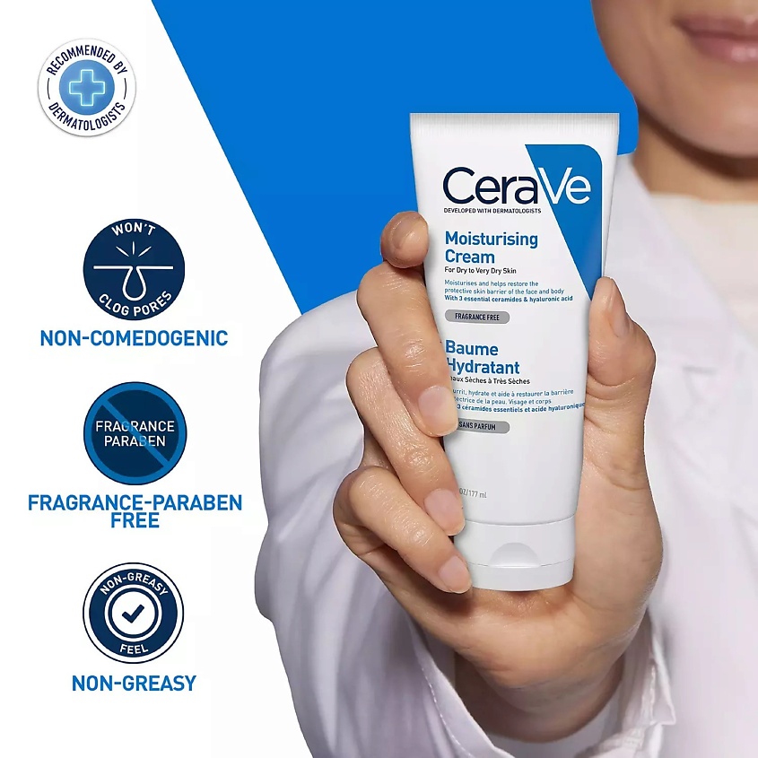 CERAVE Увлажняющий крем для очень сухой кожи Moisturizing Cream Dry to Very Dry Skin – фото 5