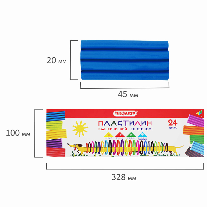 ПИФАГОР Пластилин классический Веселая такса – фото 6