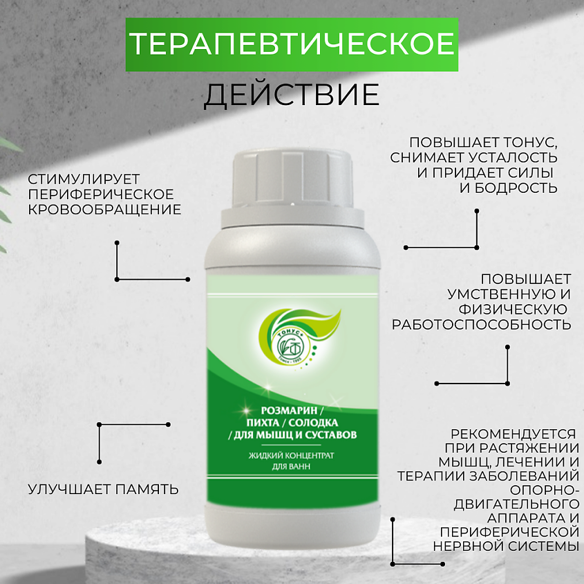 ТОНУС+ Жидкий концентрат для ванн «Розмарин+Пихта+Солодка=Для мышц и суставов» – фото 4