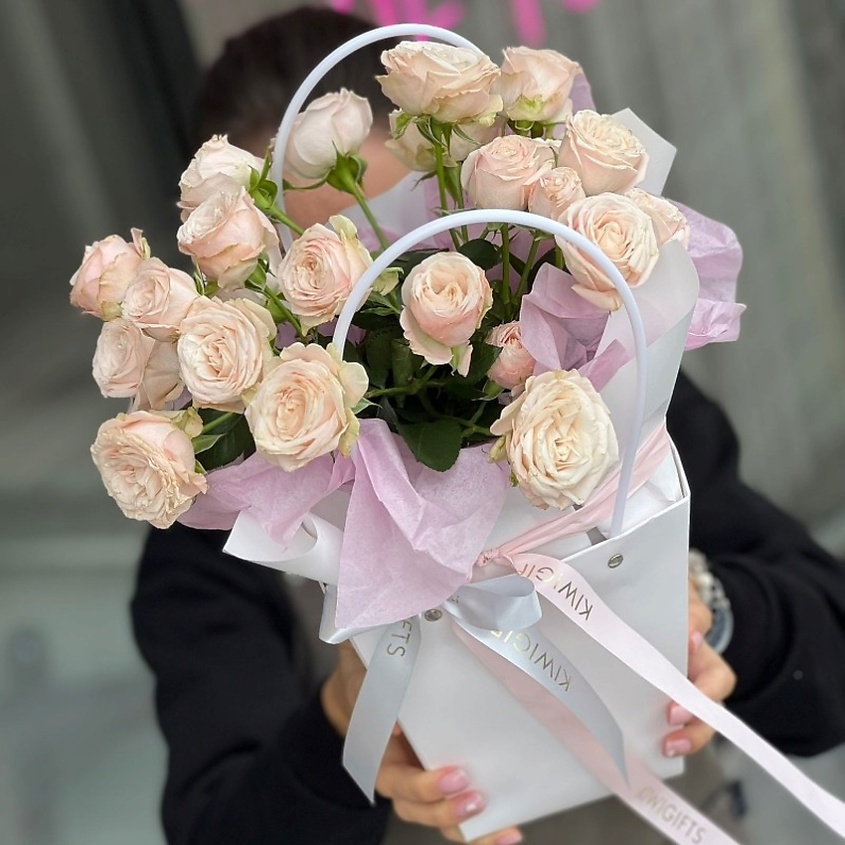 KIWIGIFTS Букет цветов живые Розы кустовые – фото 4