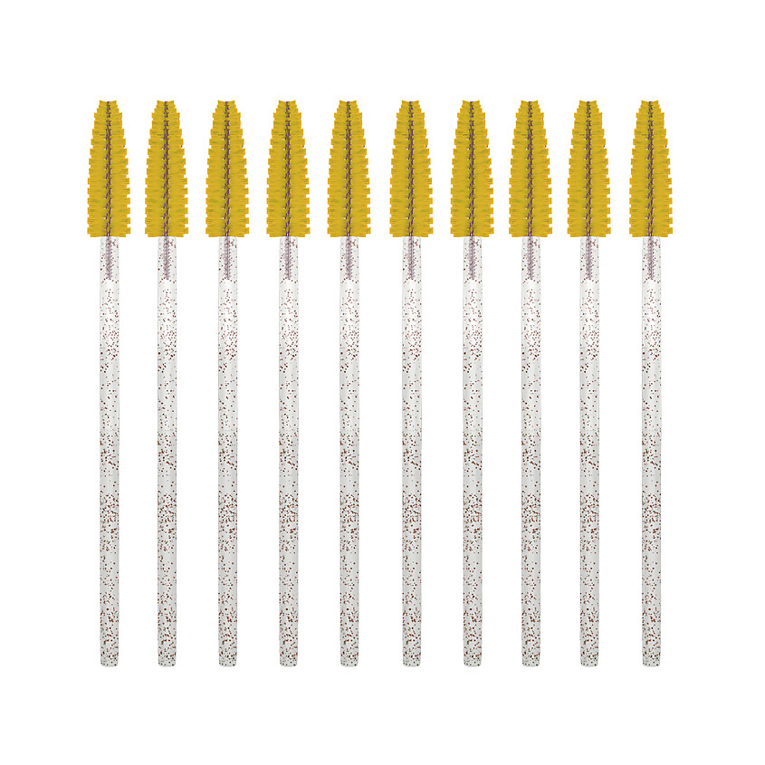 SEXY LASH'N'BROW Щеточки для ресниц и бровей одноразовые желтые с глиттером – фото 1