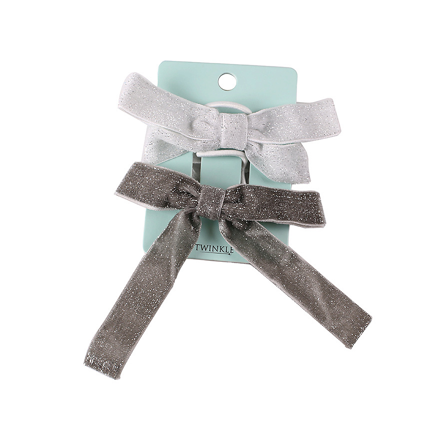 TWINKLE Резинки для волос 2 шт. Gray Bows – фото 2