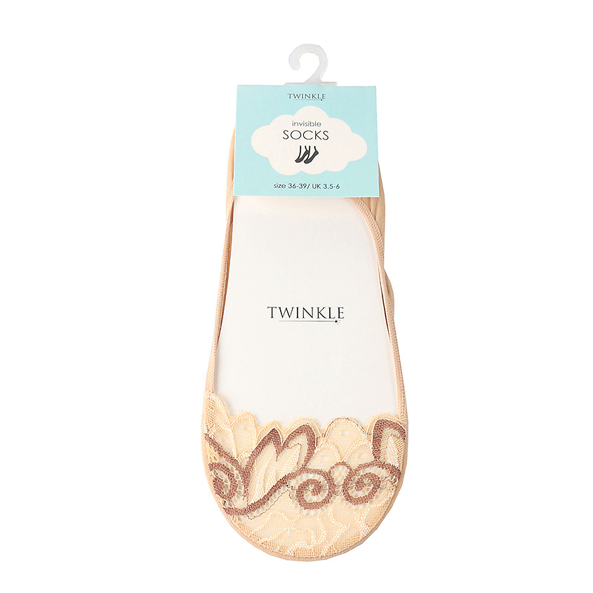 TWINKLE Кружевные следки TWINKLE, цвет: бежевый, форма 2 – фото 2