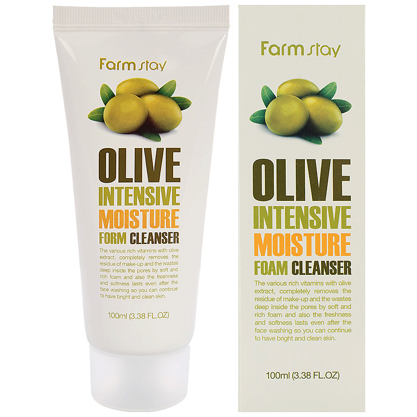 FARMSTAY Пенка для умывания очищающая увлажняющая с экстрактом оливы Olive Intensive Moisture Form Cleanser – фото 1