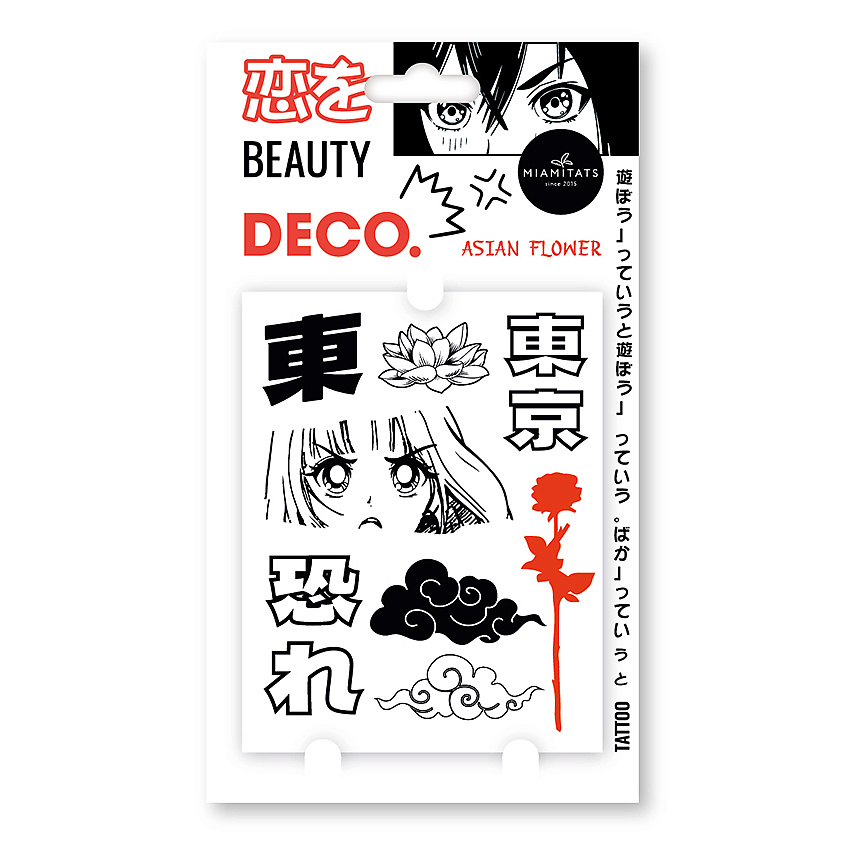 DECO. Татуировка для тела JAPANESE by Miami tattoos переводная Asian Flower – фото 2