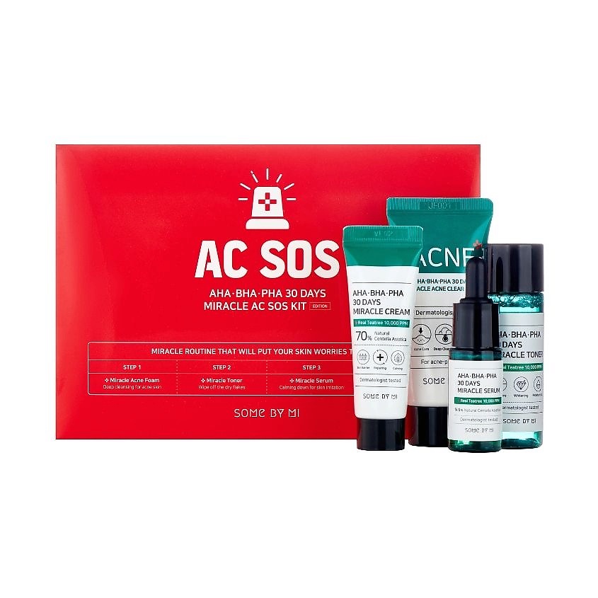 SOME BY MI Набор для проблемной кожи AC SOS AHA-BHA-PHA 30 Days Miracle – фото 2