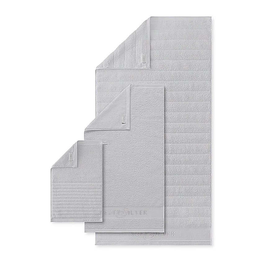 SOFT SILVER Набор Antibacterial Cotton Towels, полотенца для лица и тела 3 шт. Цвет: «Благородное серебро» (серый) – фото 1
