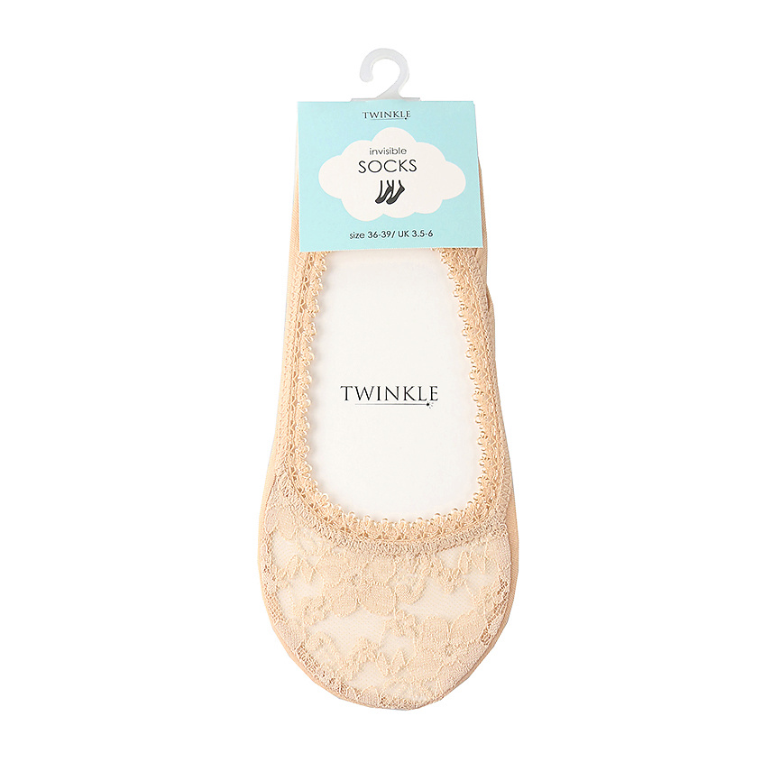 TWINKLE Кружевные следки TWINKLE, цвет: бежевый, форма 1 – фото 2