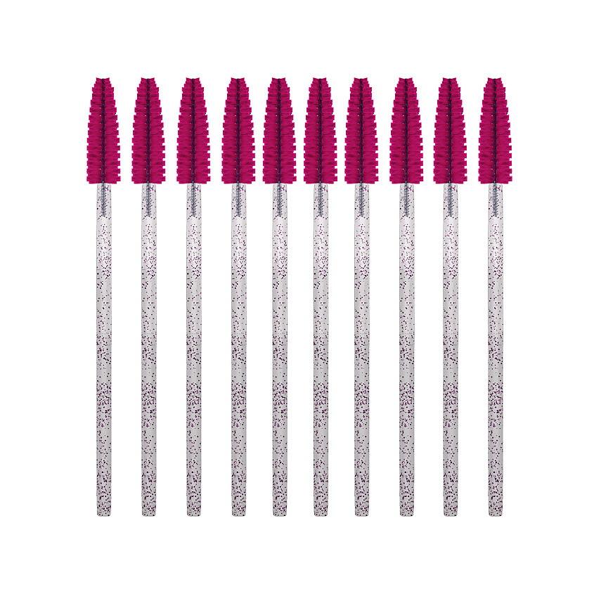 SEXY LASH'N'BROW Щеточки для ресниц и бровей одноразовые розовые с глиттером – фото 1