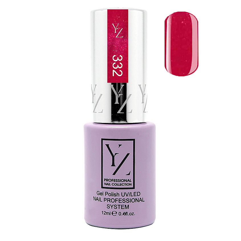 YLLOZURE Гель-лак Uv Led Yllozure Nail Professional, 332, мерцающий вишневый , 12 мл – фото 2