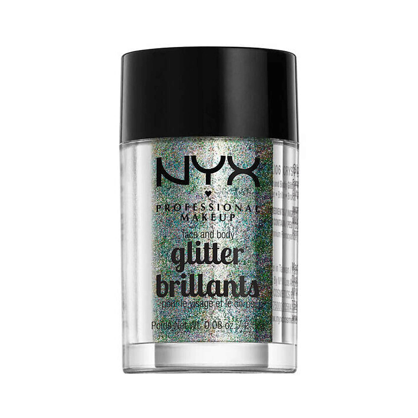 NYX PROFESSIONAL MAKEUP Рассыпчатый глиттер для лица и тела Face & Body Metallic Glitter, Crystal – фото 1