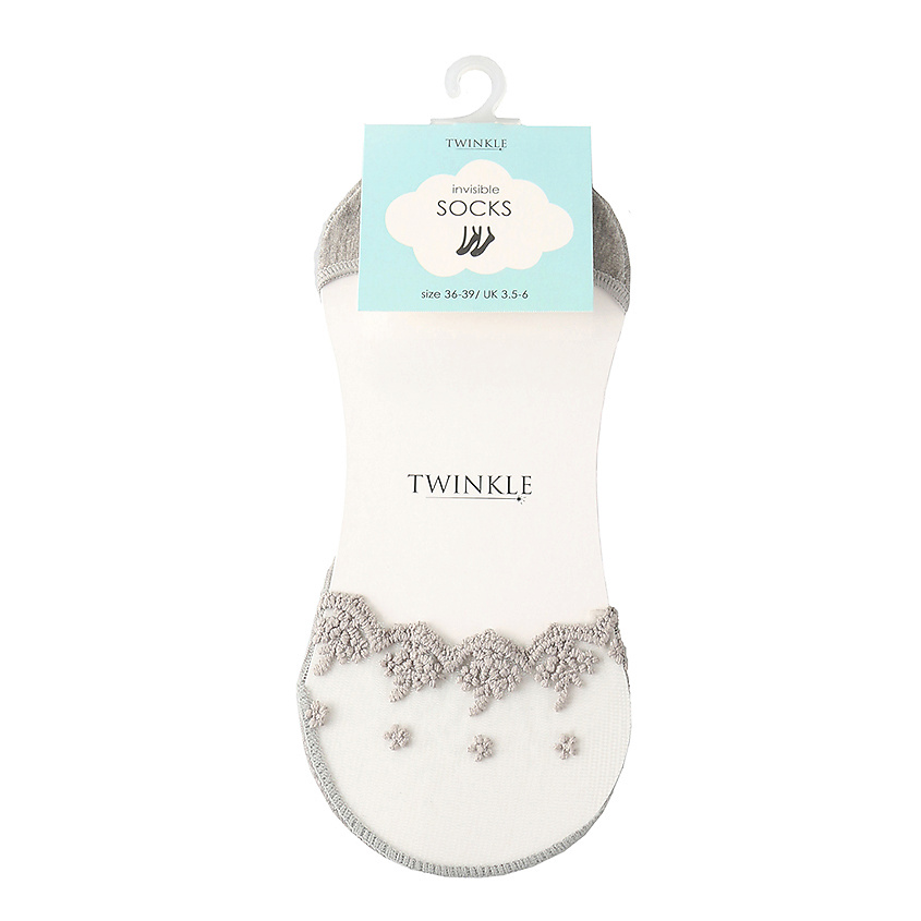 TWINKLE Кружевные следки TWINKLE, цвет: серый, форма 3 – фото 2