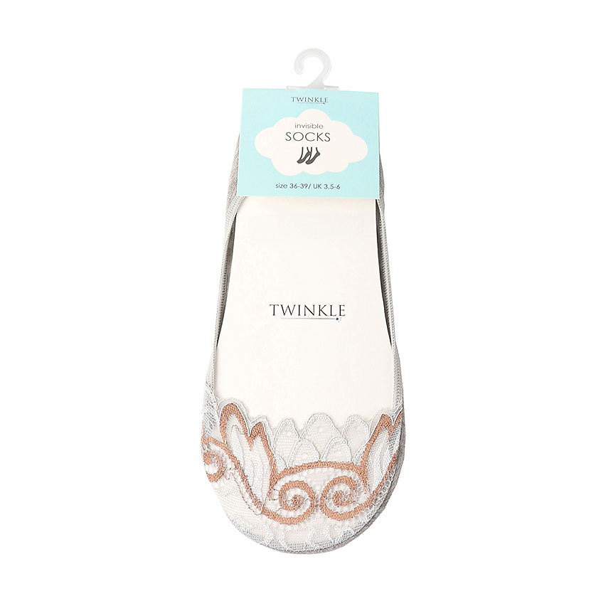 TWINKLE Кружевные следки TWINKLE, цвет: серый, форма 2 – фото 2