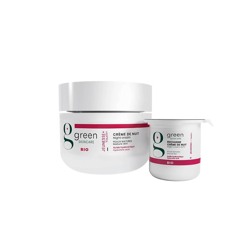 GREEN SKINCARE Ночной крем против морщин с гиалуроновой кислотой Youth+ – фото 2