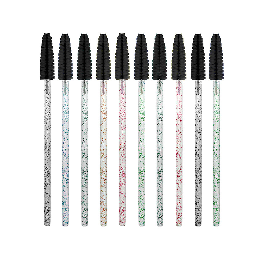 SEXY LASH'N'BROW Щеточки для ресниц и бровей одноразовые черные c глиттером – фото 1