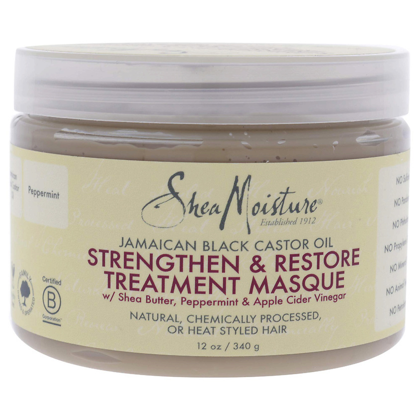 SHEA MOISTURE Маска для волос восстанавливающая Jamaican Black Castor Oil Strengthen-Grow Restore Treatment Masque – фото 1