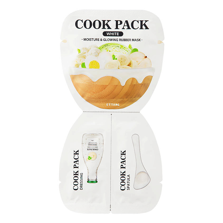 ETTANG Маска для лица увлажняющая и придающая сияние Cook Pack White Moisture & Glowing Rubber Mask – фото 1