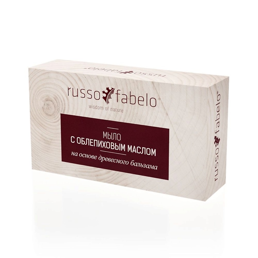 RUSSO-FABELO Мыло туалетное твердое с облепиховым маслом на основе древесного бальзама – фото 1