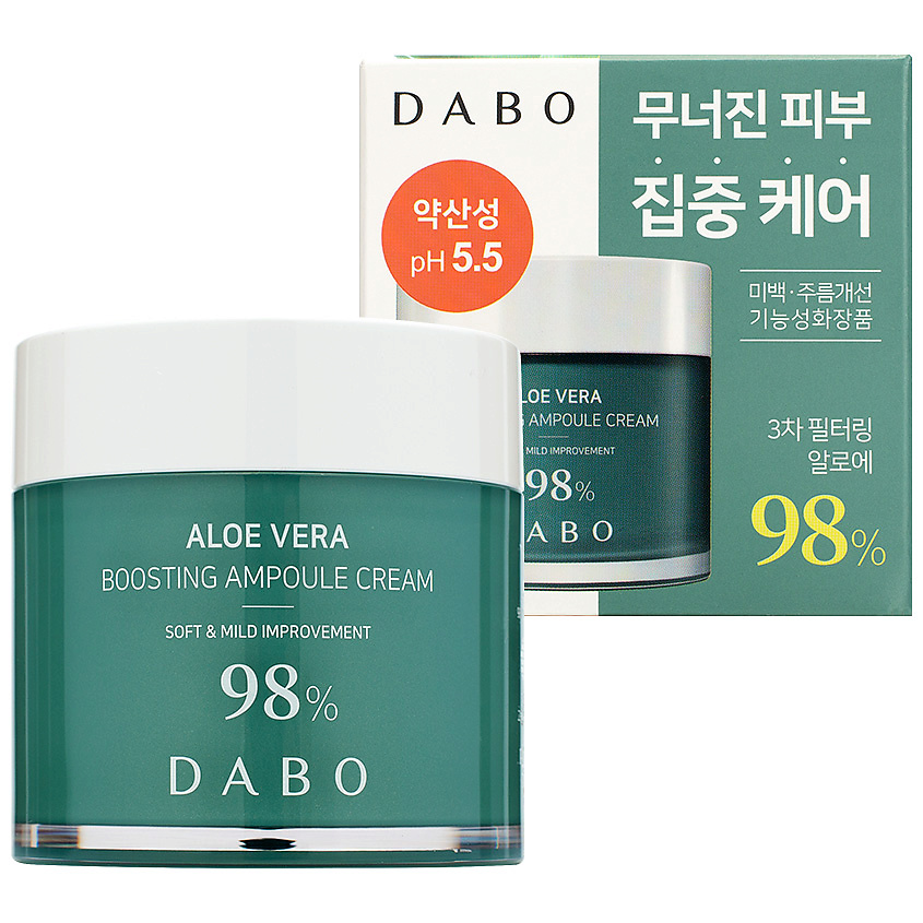 DABO Крем для лица укрепляющий ампульный с экстрактом алоэ Aloe Vera Boosting Ampoule Cream – фото 1