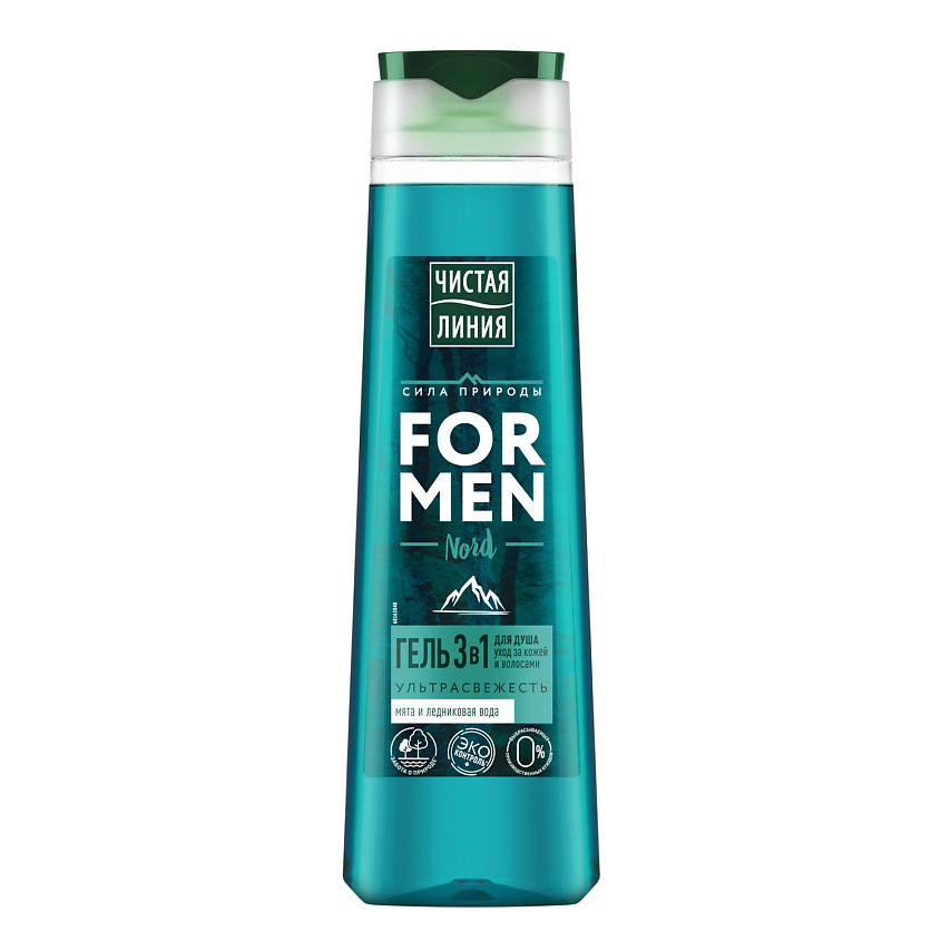 ЧИСТАЯ ЛИНИЯ ЛИНИЯ Гель для душа 3в1 FOR MEN – фото 1