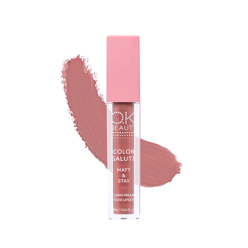 OK BEAUTY Матовая стойкая жидкая губная помада COLOR SALUTE MATT & STAY, Joy 7 мл – фото 1