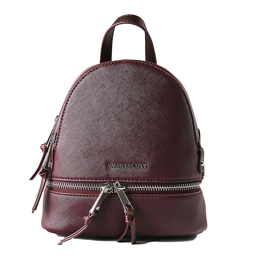 WANDERLUST Рюкзак Wanderlust Saffiano small цвета вина – фото 2