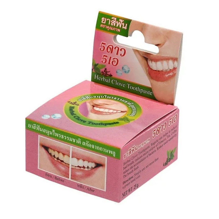 5 STAR COSMETIC Зубная паста тайская круглая отбеливающая с экстрактом Гвоздики – фото 1