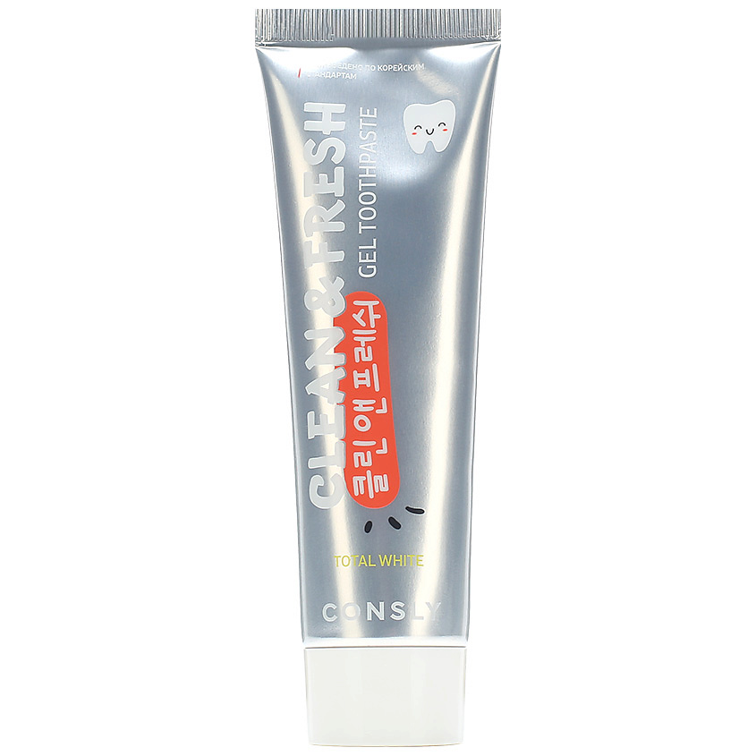CONSLY Зубная паста гелевая с фтором отбеливающая Total White – фото 1