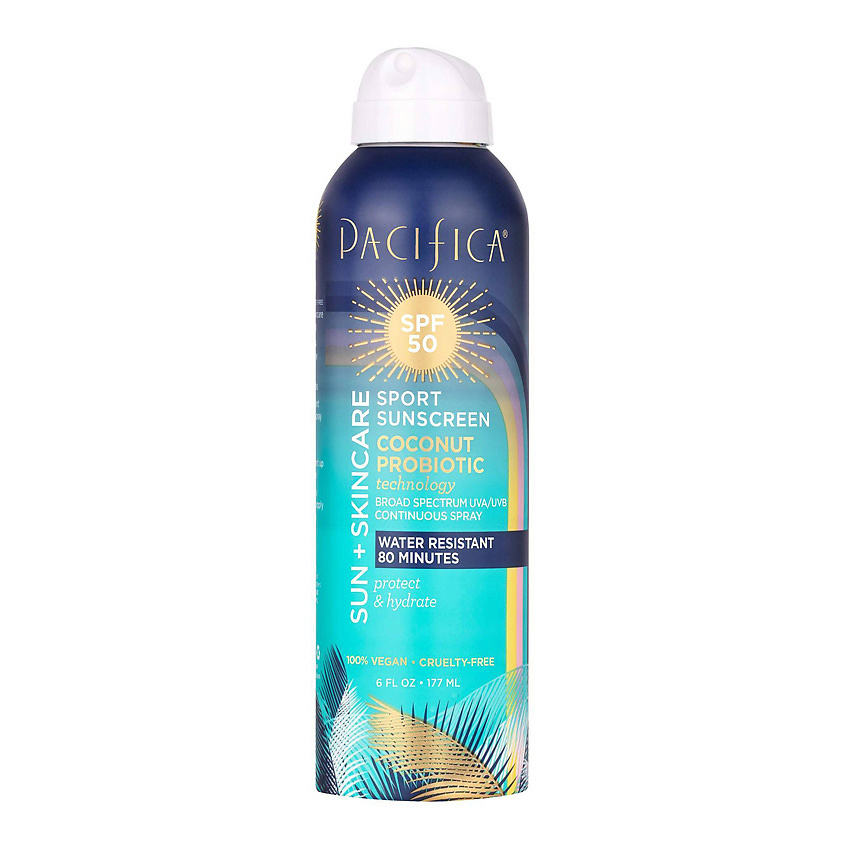 PACIFICA Солнцезащитный крем с пробиотиком SPF50 Sport Sunscreen Spray SPF 50 - Coconut Probiotic – фото 2
