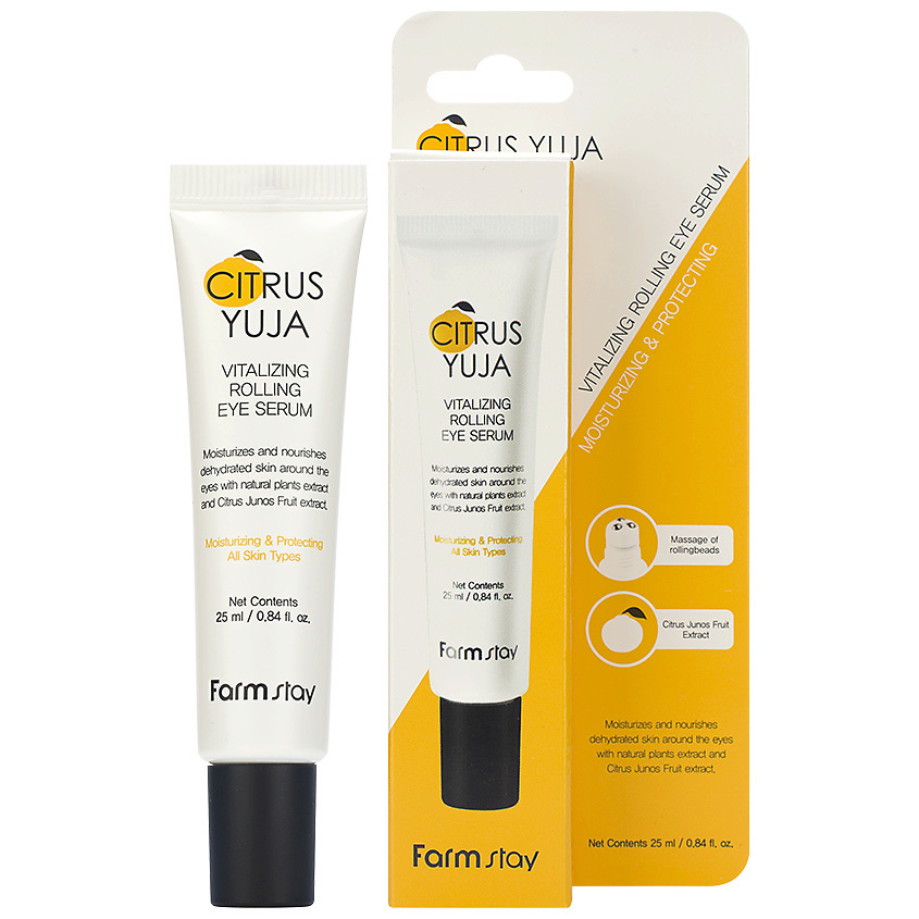 FARMSTAY Сыворотка для кожи вокруг глаз освежающая с экстрактом юдзу Citrus Yuja Vitalizing Rolling Eye Serum – фото 1