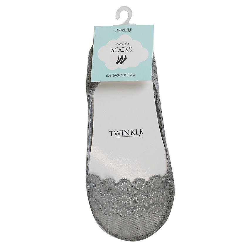 TWINKLE Кружевные следки TWINKLE, цвет: серый, форма 7 – фото 2