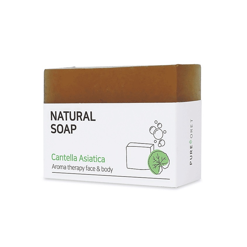 PUREFORET Мыло твёрдое с центеллой азиатской Natural Soap Centella Asiatica – фото 1