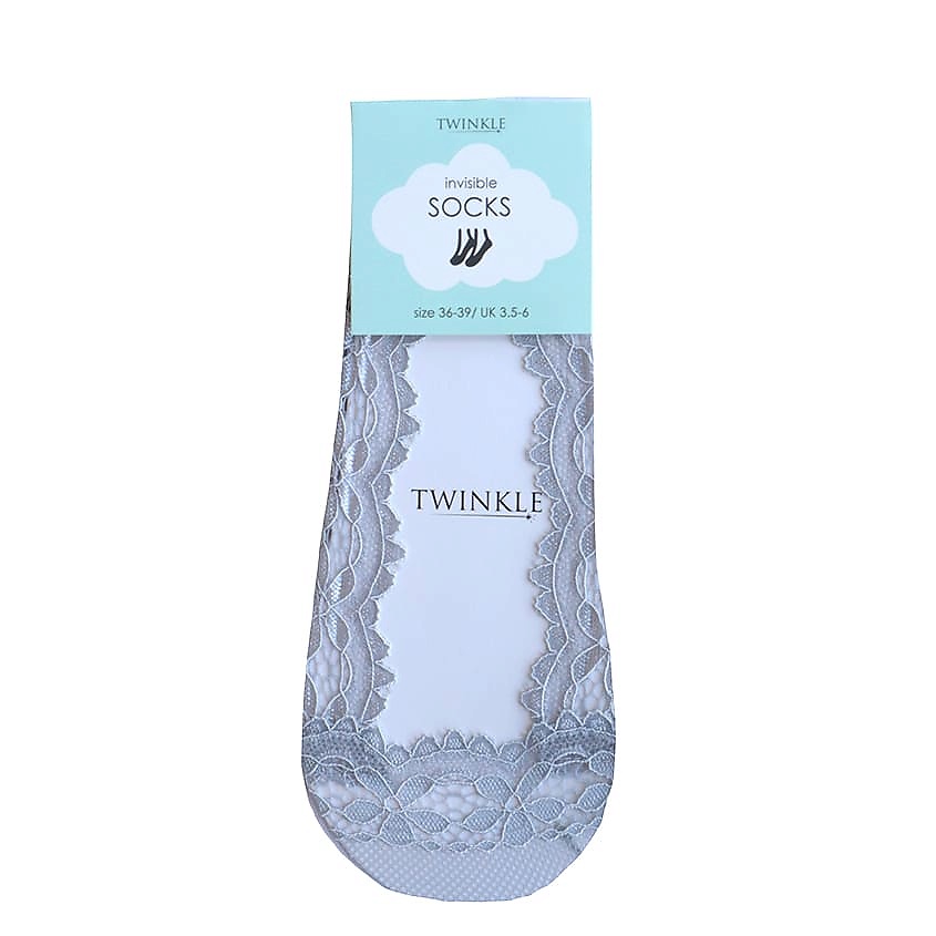 TWINKLE Кружевные следки TWINKLE, цвет: серый, форма 6 – фото 2
