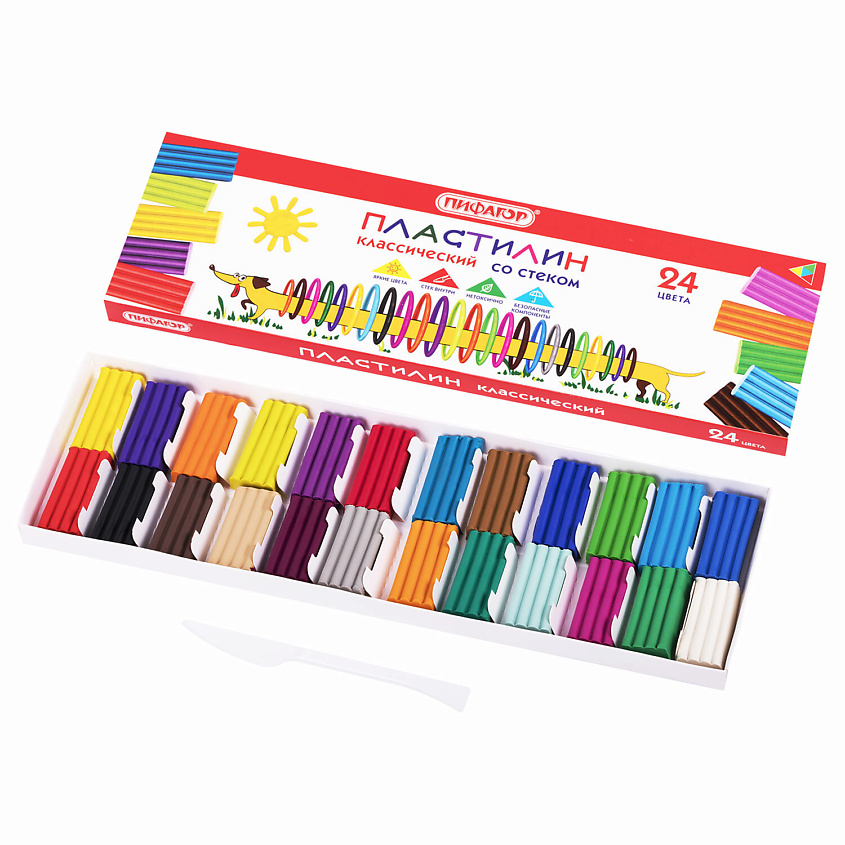 ПИФАГОР Пластилин классический Веселая такса – фото 1