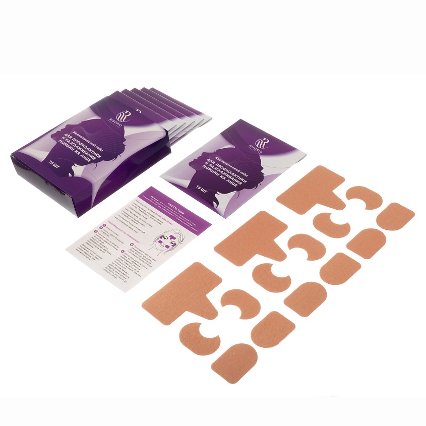 RISORIO Тейпы для лица от морщин нарезанные Beauty Tape – фото 3