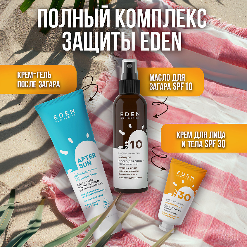 EDEN Sun Series Cпрей солнцезащитный для лица и тела SPF 50 – фото 11