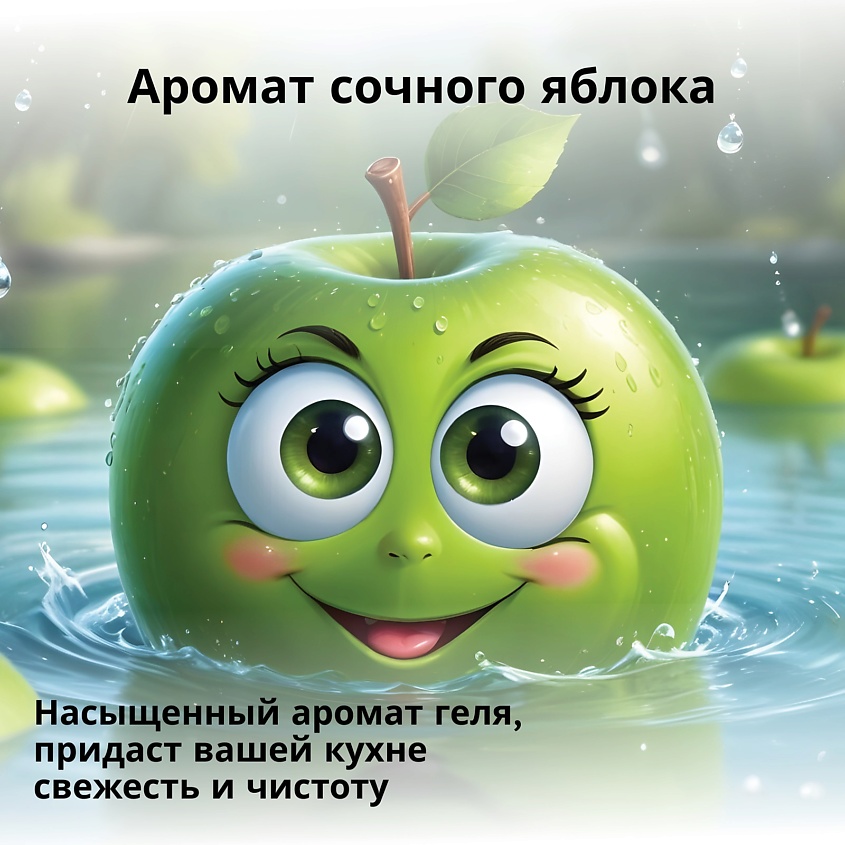 HAPPYFRUIT Гель для мытья посуды с ароматом яблока, концентрированный – фото 5