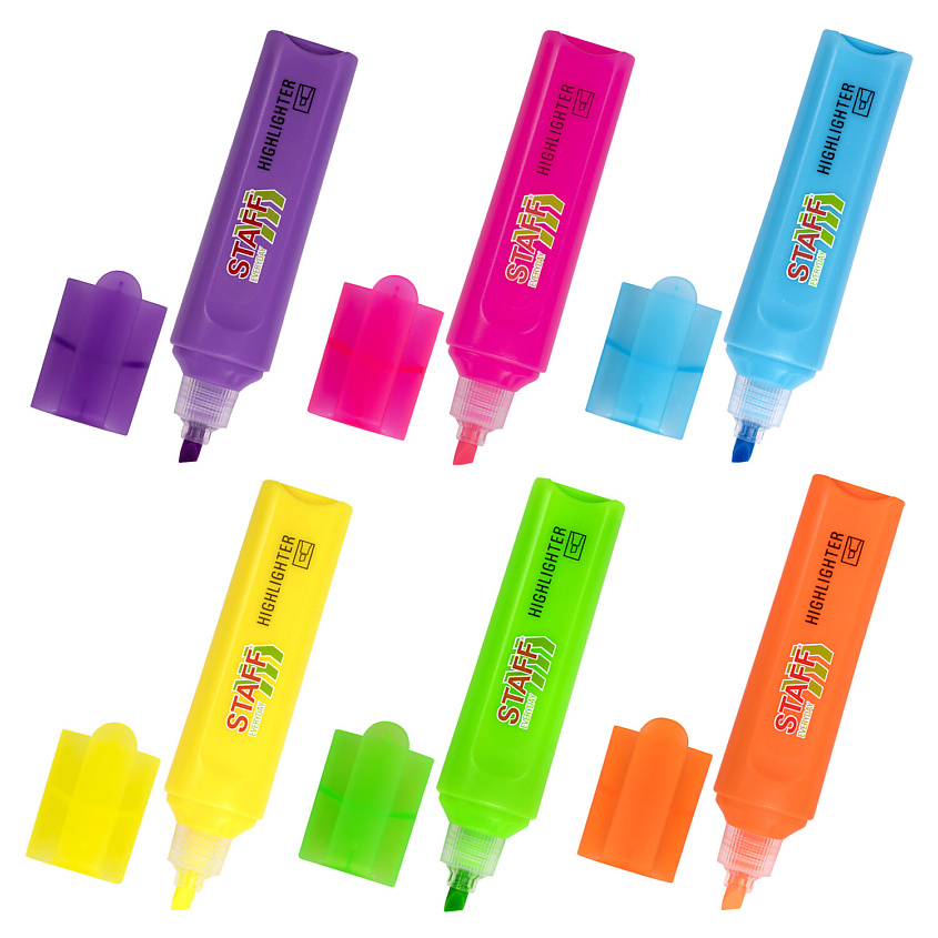 STAFF Текстовыделители  HL-720 6шт, неон ассорти – фото 3