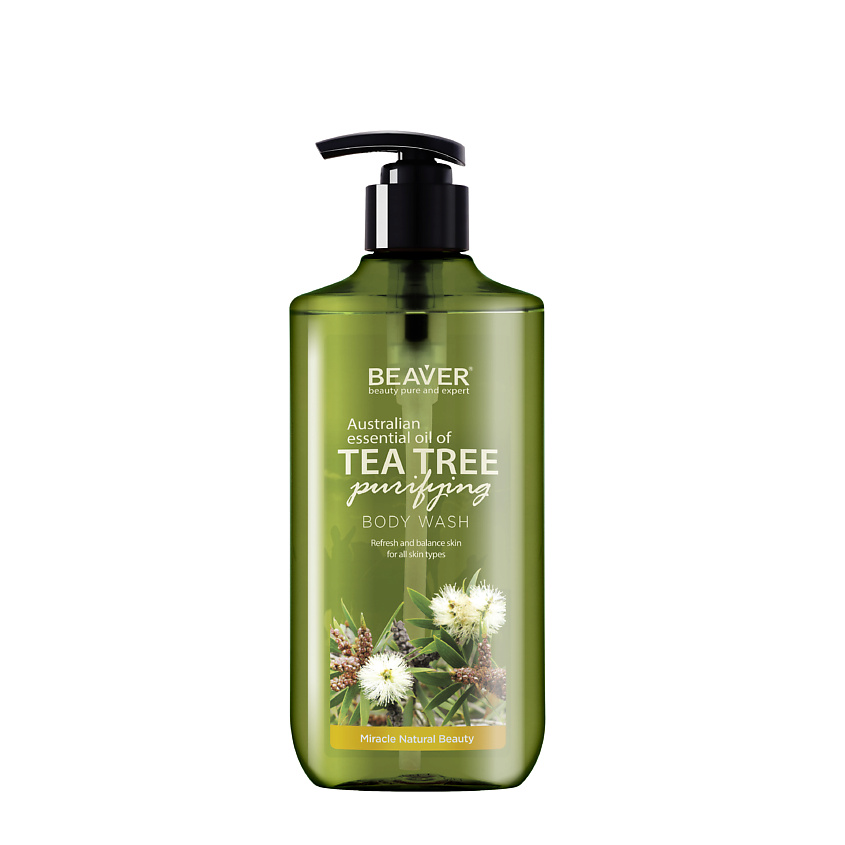 BEAVER Успокаивающий гель для душа Tea Tree purifying с экстрактом Австралийского Чайного дерева – фото 1