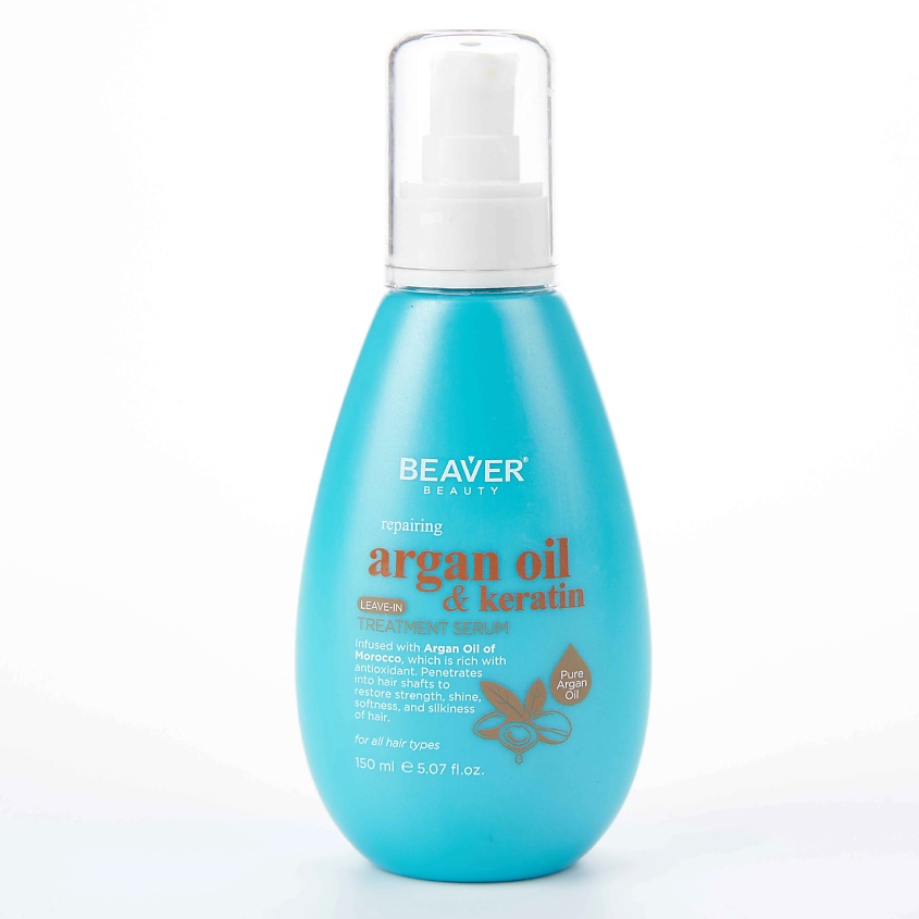 BEAVER Кондиционер для волос несмываемый Argan oil & Keratin LEAVE-IN TREATMENT SERUM – фото 1