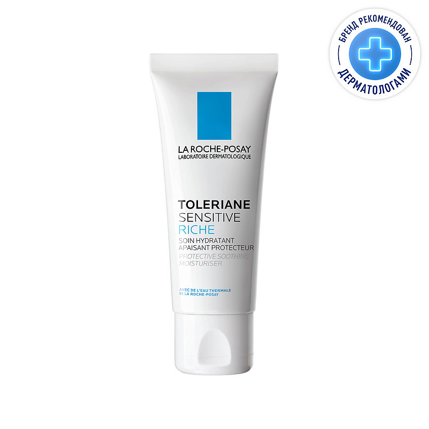 LA ROCHE-POSAY Toleriane Sensitive Riche Увлажняющий питательный крем для лица для сухой чувствительной кожи с пребиотической формулой, маслом карите (ши), скваланом, ниацинамидом и глицерин – фото 1
