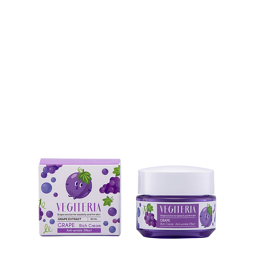 VEGITERIA Обогащенный крем для лица антивозрастной GRAPE – фото 2