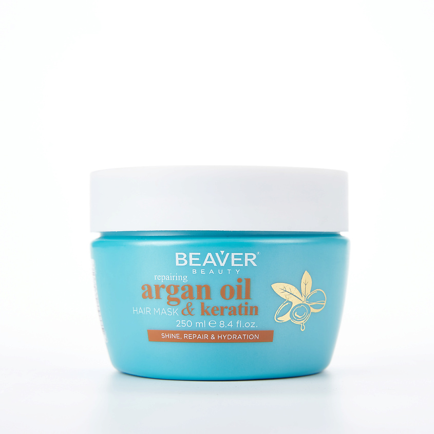 BEAVER Увлажняющая маска для волос Argan Oil & keratin Hair Mask – фото 1