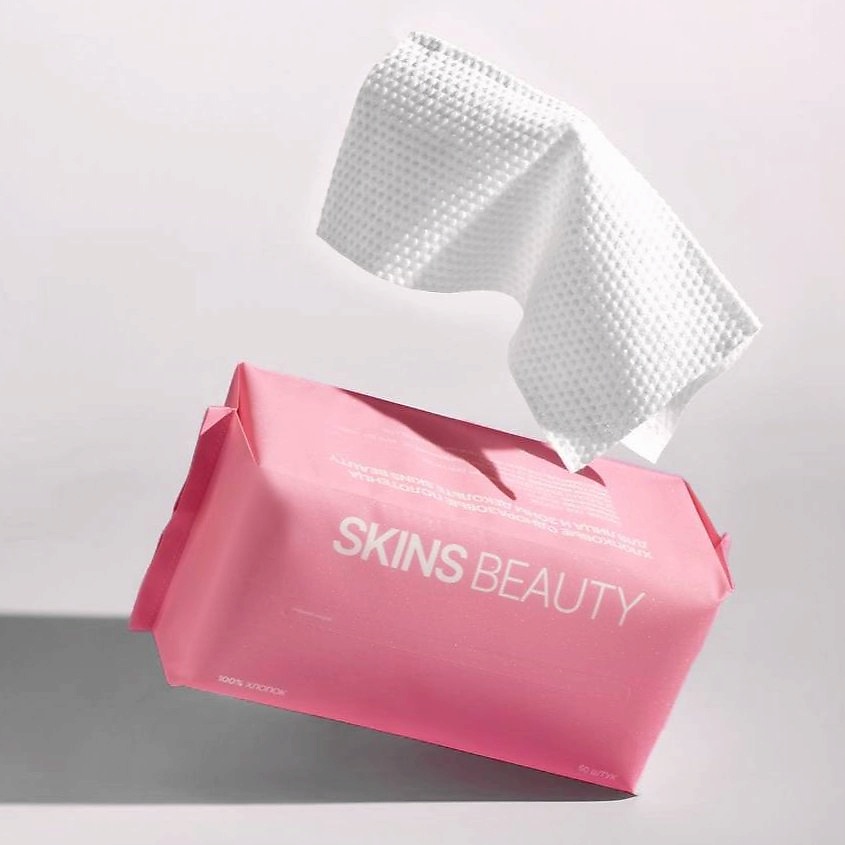 SKINSBEAUTY Одноразовые хлопковые салфетки-полотенца для лица – фото 1